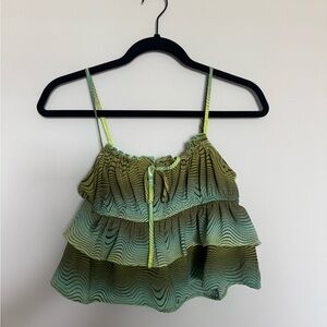 Wild Fable Green Tiered Smocked Camisole
